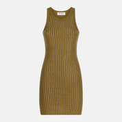 Military Green Rhinestone Mini Dress — The Attico