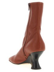 Dries Van Noten Boots — W.L. Nappa Ankle Boots, Brown
