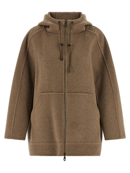 Max Mara Gradi Coat — Cashmere Wrap Coat, Brown