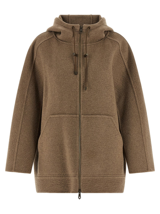Max Mara Gradi Coat — Cashmere Wrap Coat, Brown