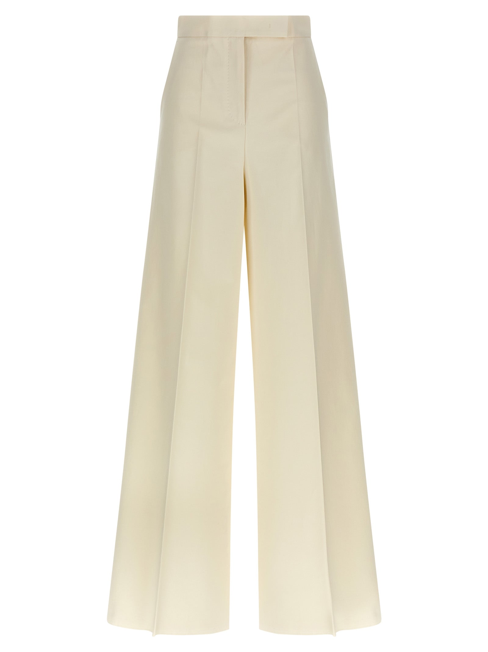 Max Mara Finish Trousers — White High‑Waist Wide Leg