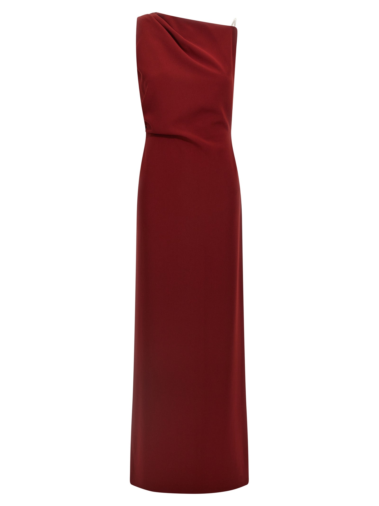 Max Mara Pentola Dress — Bordeaux Asymmetrical Gown