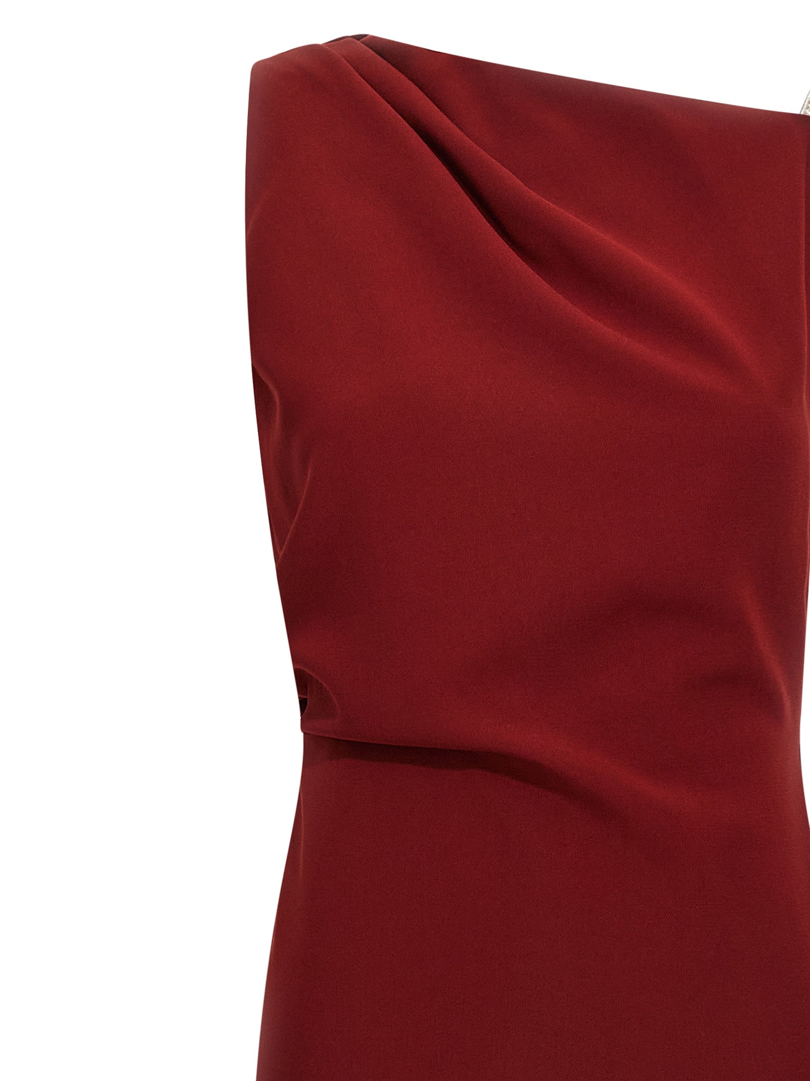 Max Mara Pentola Dress — Bordeaux Asymmetrical Gown