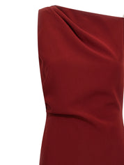 Max Mara Pentola Dress — Bordeaux Asymmetrical Gown