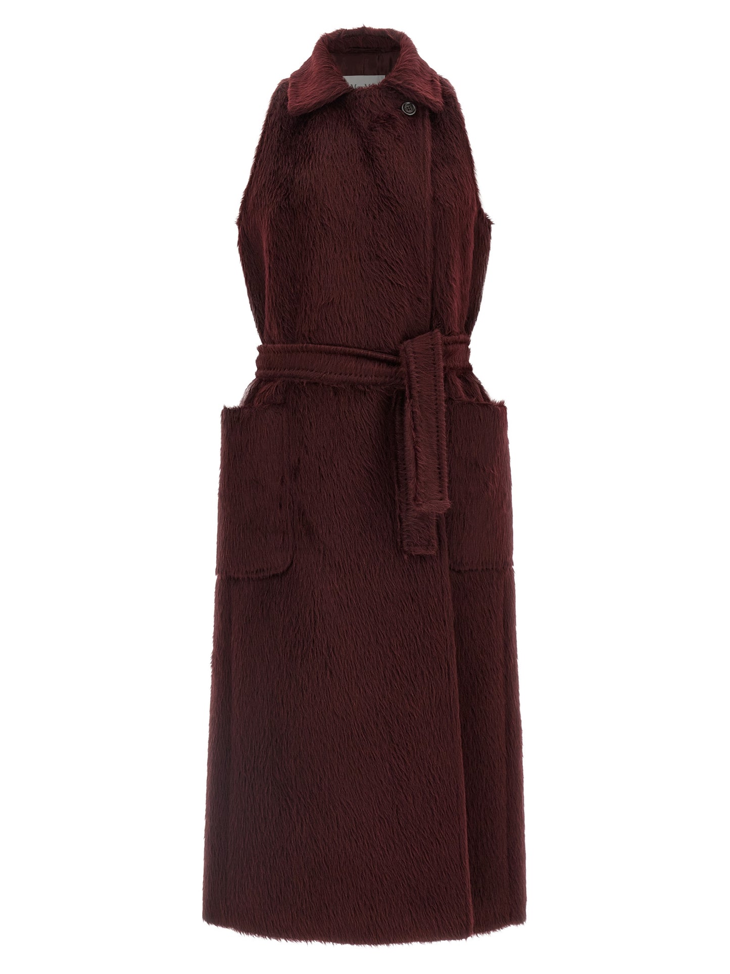 Max Mara Abbozzi1234 Coat — Women's Bordeaux Wrap Coat