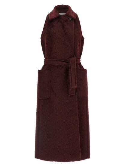 Max Mara Abbozzi1234 Coat — Women's Bordeaux Wrap Coat