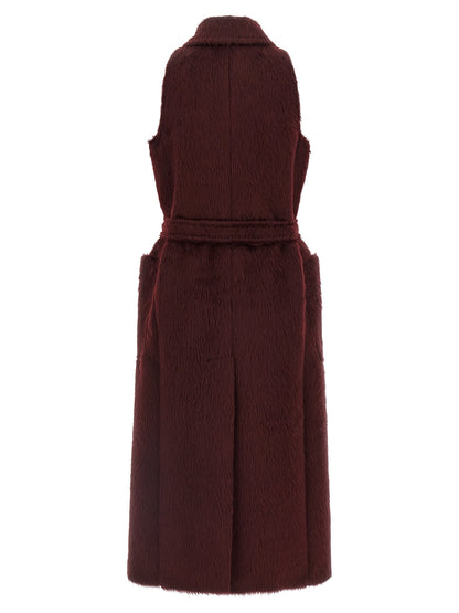 Max Mara Abbozzi1234 Coat — Women's Bordeaux Wrap Coat