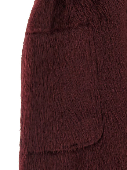 Max Mara Abbozzi1234 Coat — Women's Bordeaux Wrap Coat