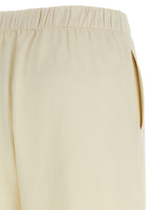 Max Mara Filovia Trousers — White Cotton Blend Pants