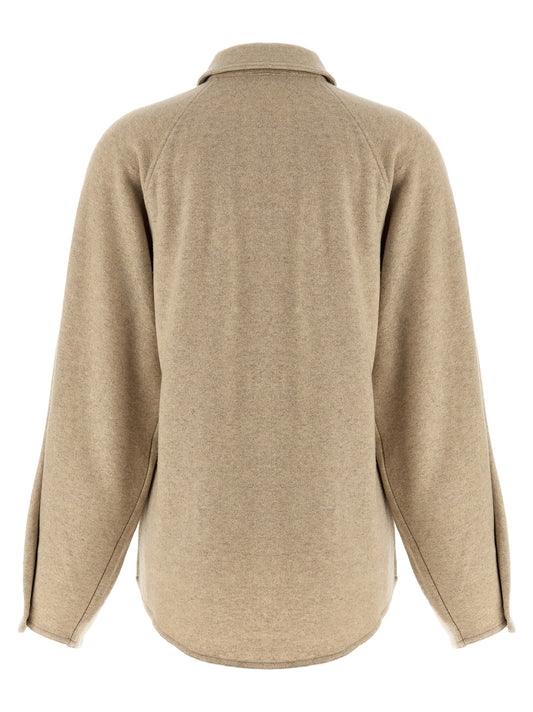 Max Mara Ceci Overshirt — Beige Cashmere-Blend Shirt
