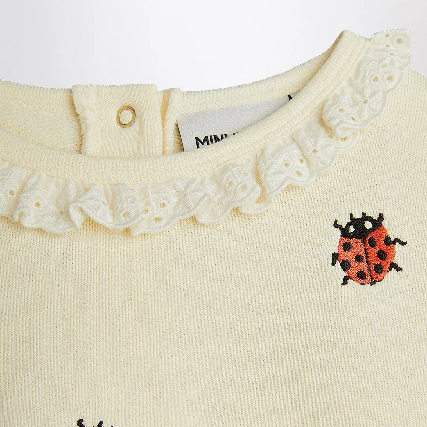 Mini Rodini Ivory sweatshirt with embroidered ladybugs