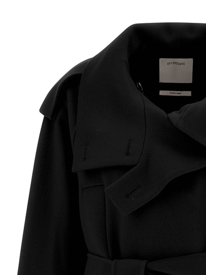 Sportmax Bouquet1234 Trench Coat — Wool Wrap Coat
