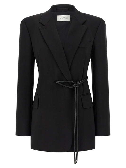 Sportmax Glassa Blazer Jacket — Oversized Black Blazer