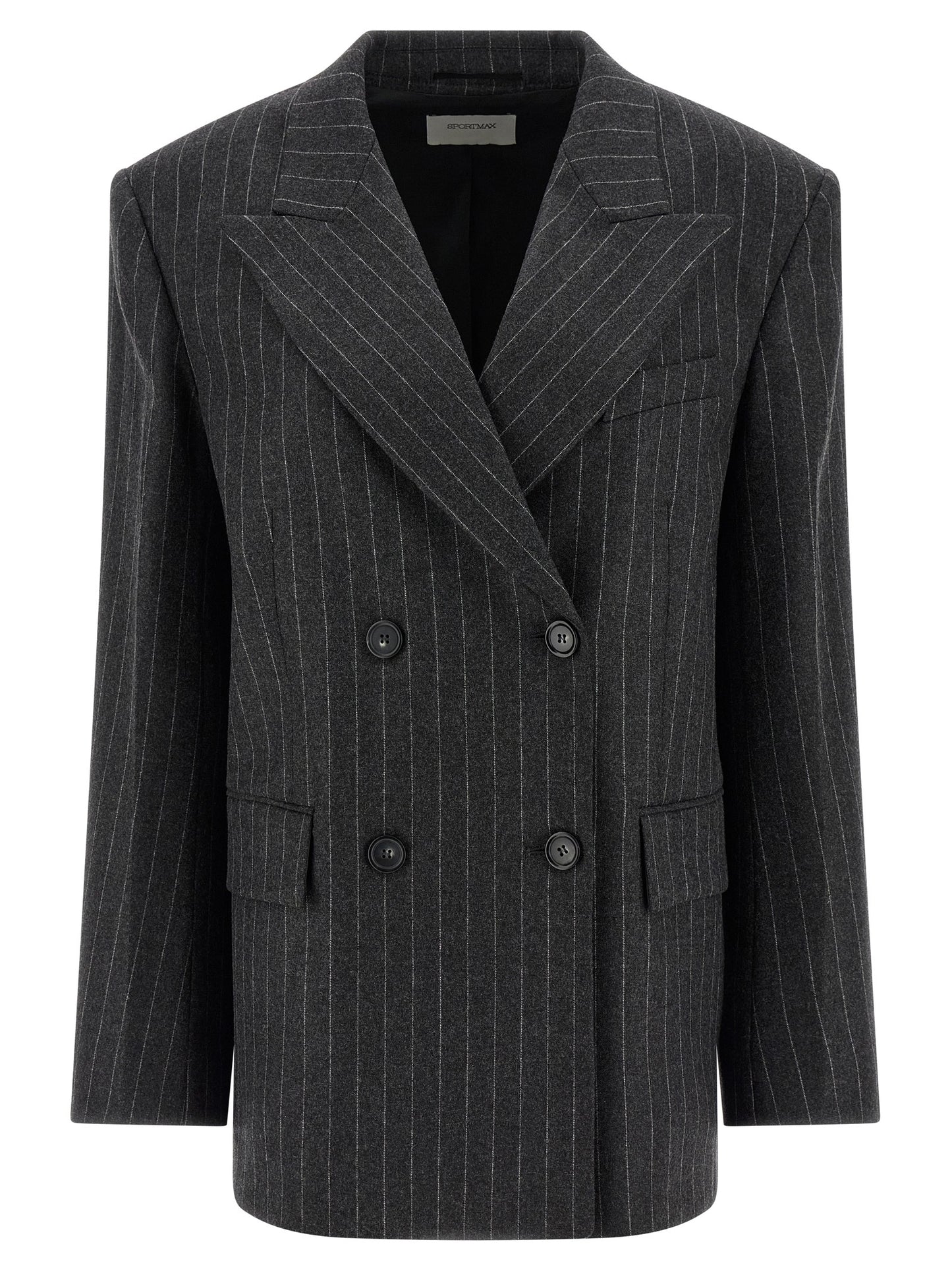 Sportmax Belford1234 Blazer Jacket — Oversized Wool Gray