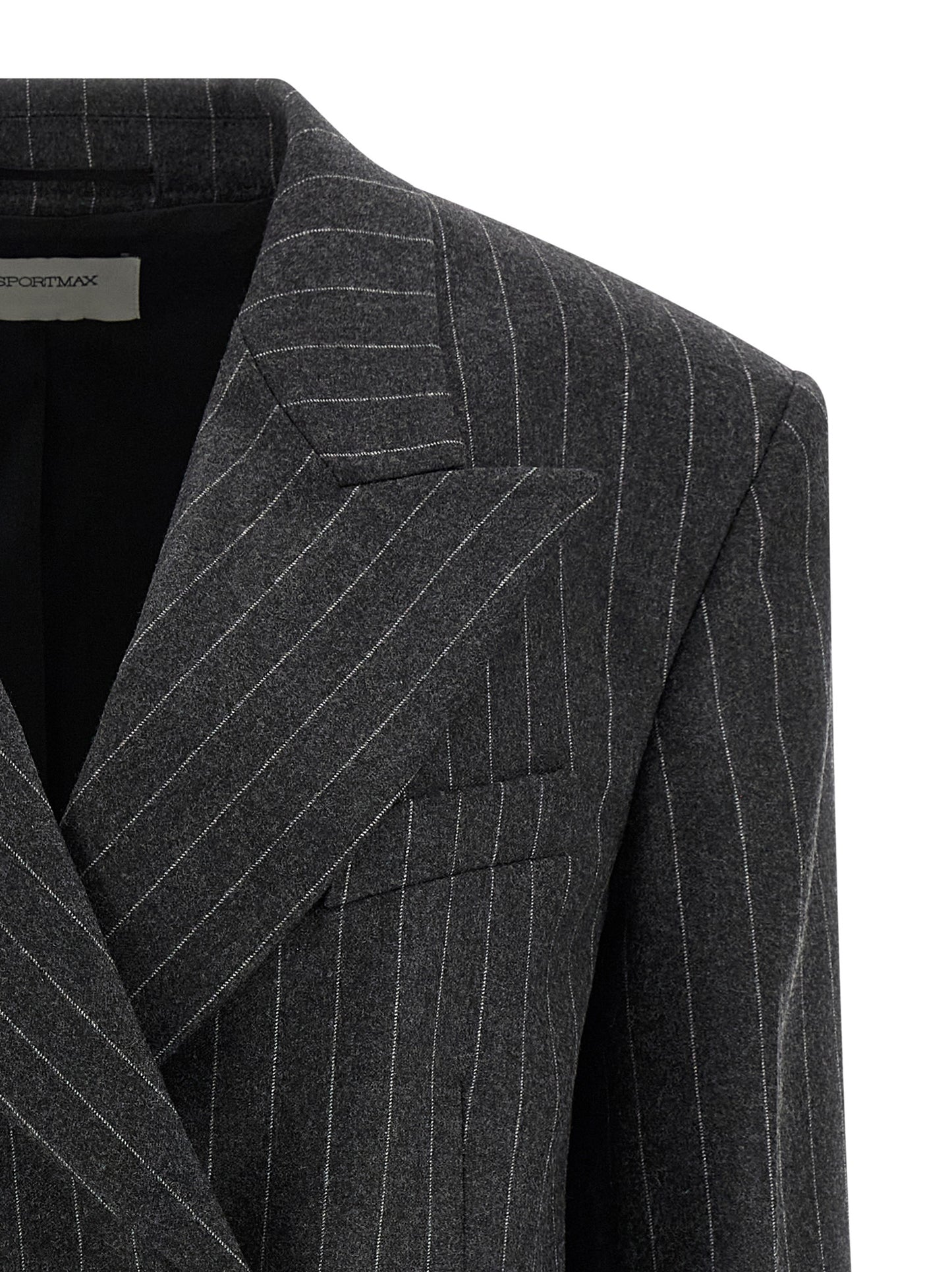 Sportmax Belford1234 Blazer Jacket — Oversized Wool Gray