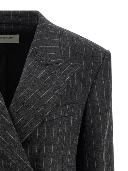Sportmax Belford1234 Blazer Jacket — Oversized Wool Gray
