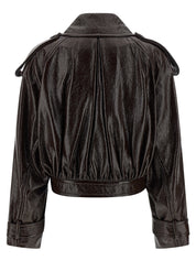 Sportmax Beta1234 Trench Coat — Glossy Brown Oversized