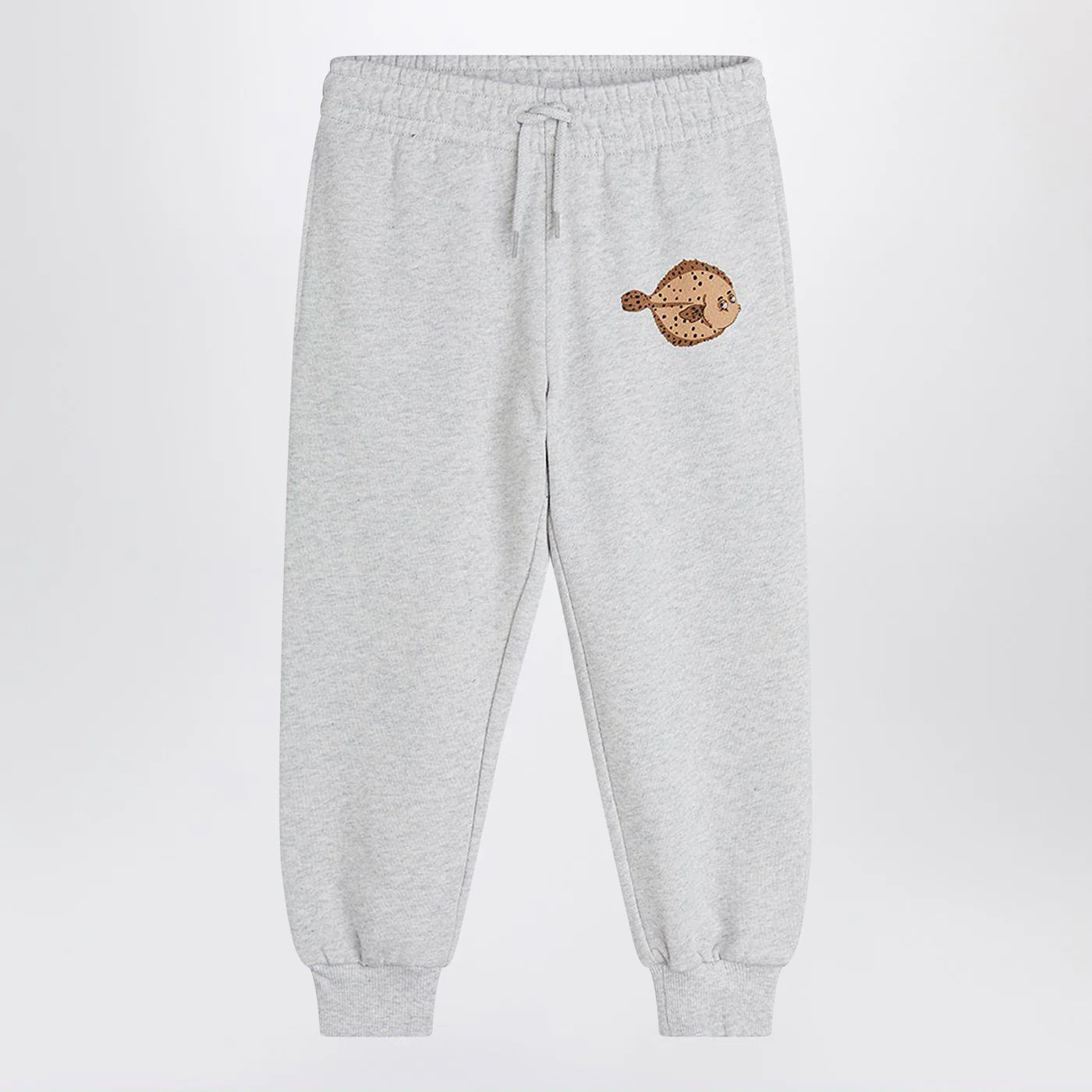 Mini Rodini Gray jogging pants with Flundra print