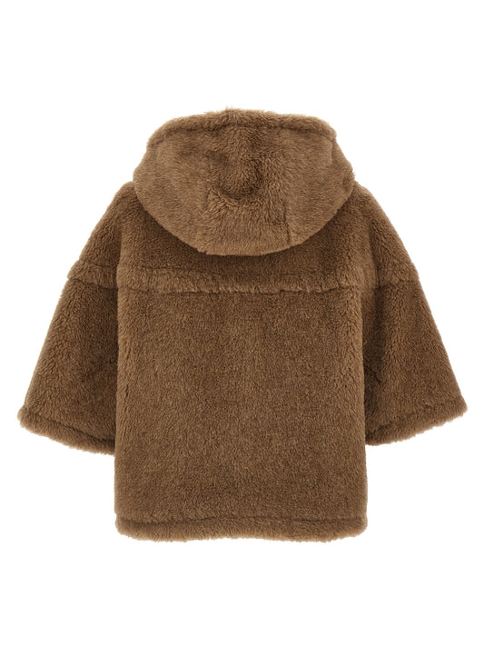 Max Mara Petalo4 Cape Jacket — Brown Wool-Alpaca