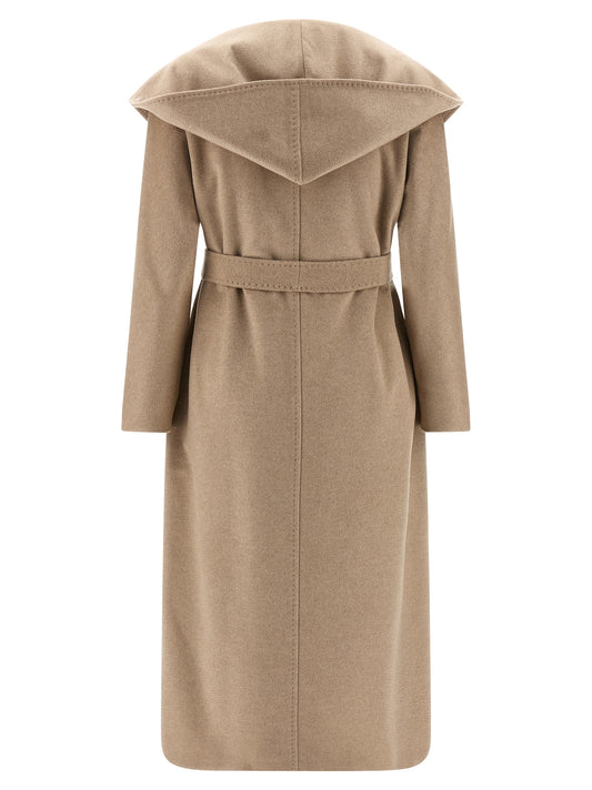 Max Mara Studio Danton Coat — Beige Cashmere Wrap Coat