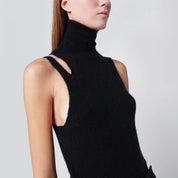 Roberto Collina Black cashmere blend turtleneck top