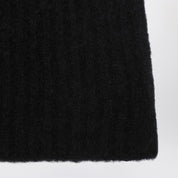 Roberto Collina Black cashmere ribbed beanie