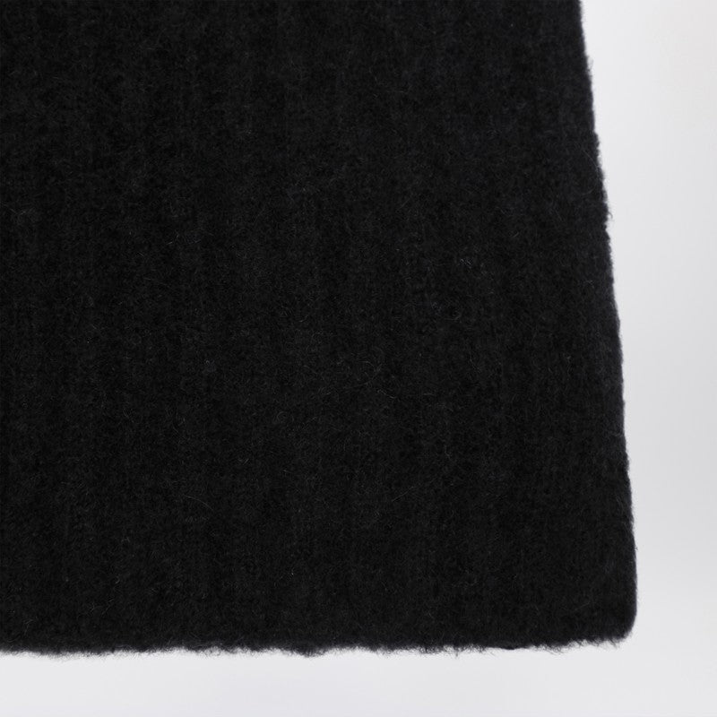 Roberto Collina Black cashmere ribbed beanie