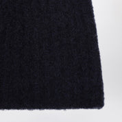 Roberto Collina Cashmere ribbed navy hat