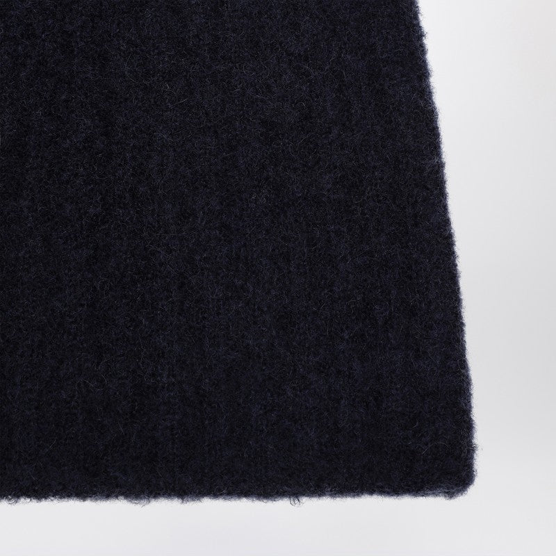 Roberto Collina Cashmere ribbed navy hat