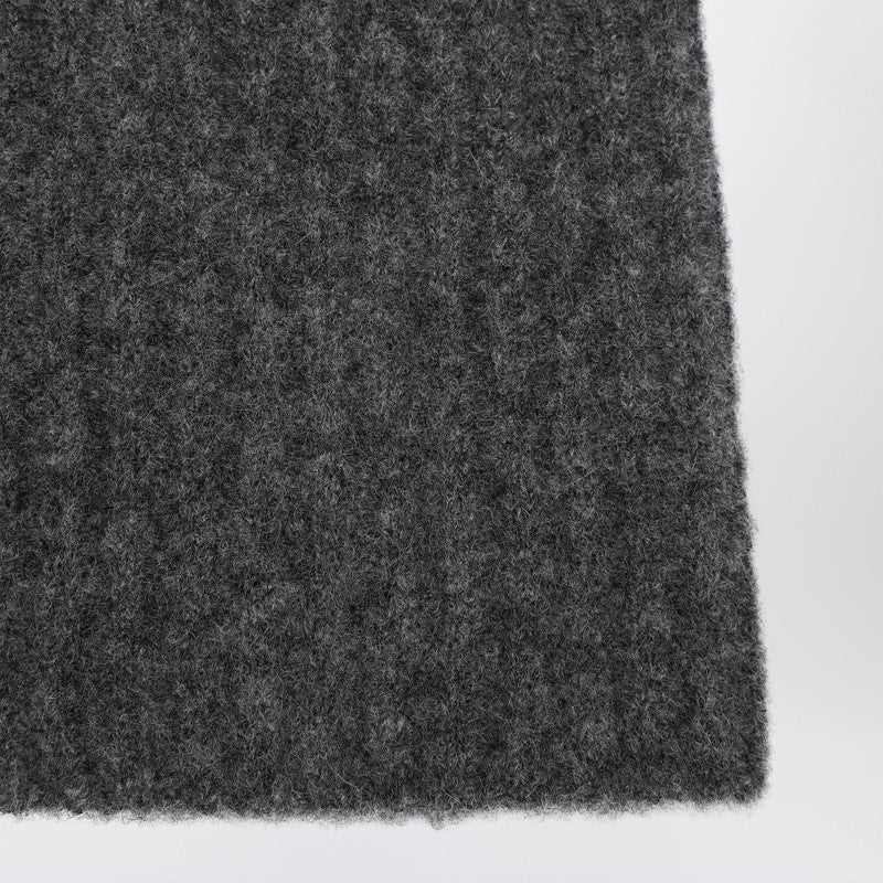 Roberto Collina Charcoal cashmere ribbed beanie