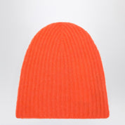 Gorro de canalé de cachemir naranja de Roberto Collina