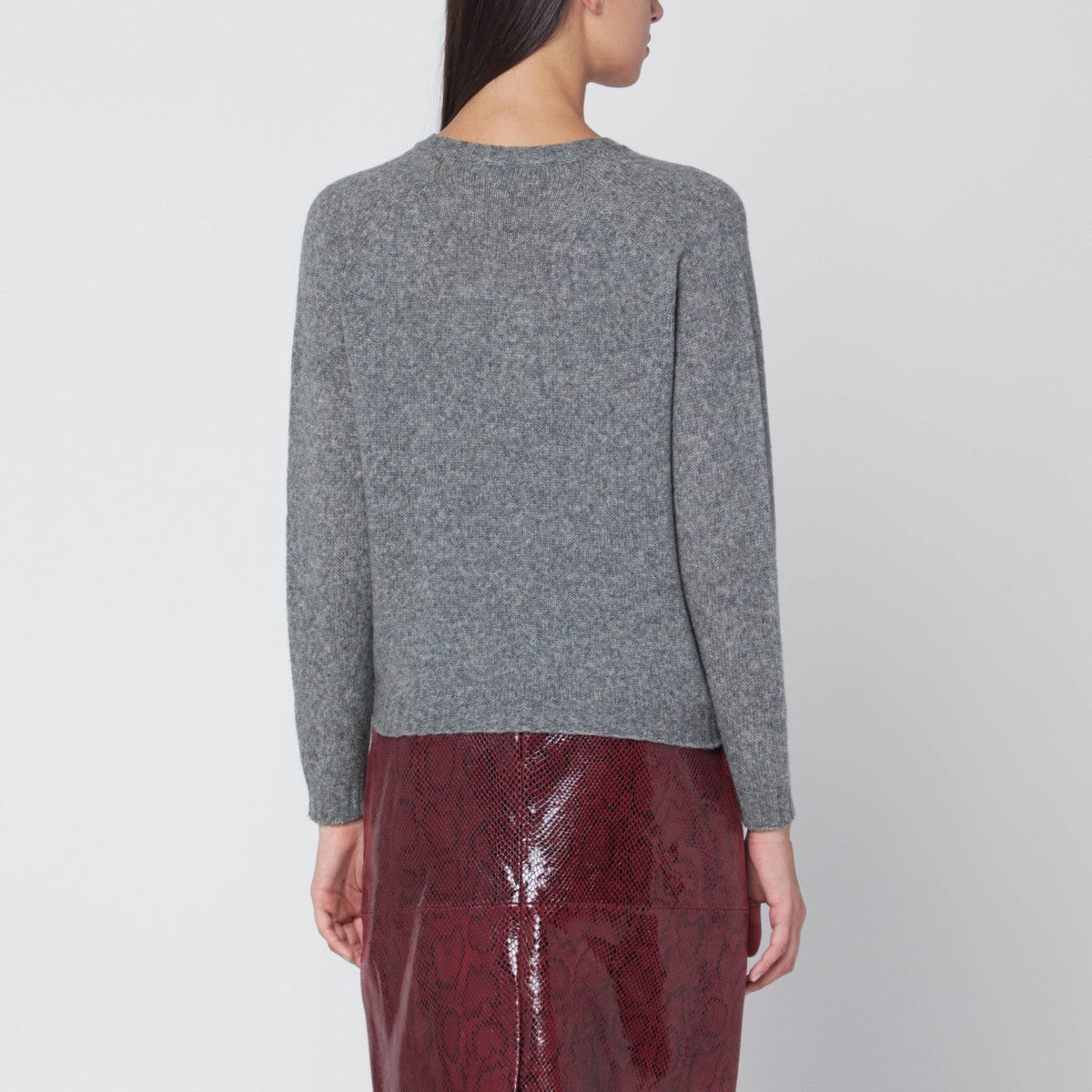 Roberto Collina Gray wool V-neck sweater