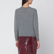 Roberto Collina Gray wool V-neck sweater