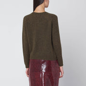 Roberto Collina Military green wool V-neck sweater