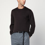 Roberto Collina Brown crew neck wool sweater