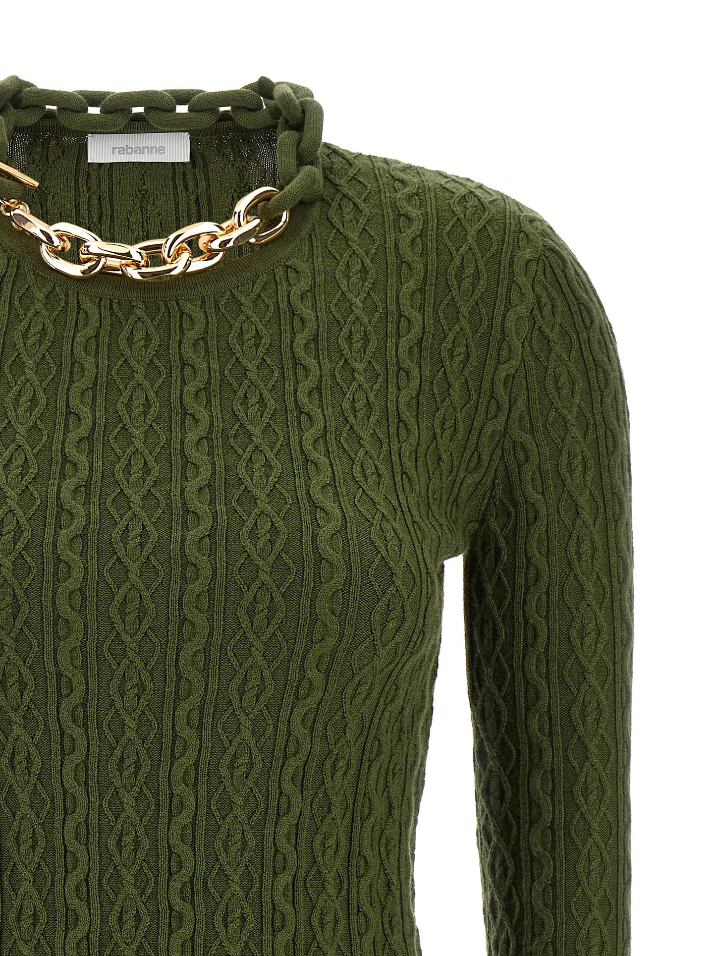 Paco Rabanne Necklace Sweater — Knitwear (Green)