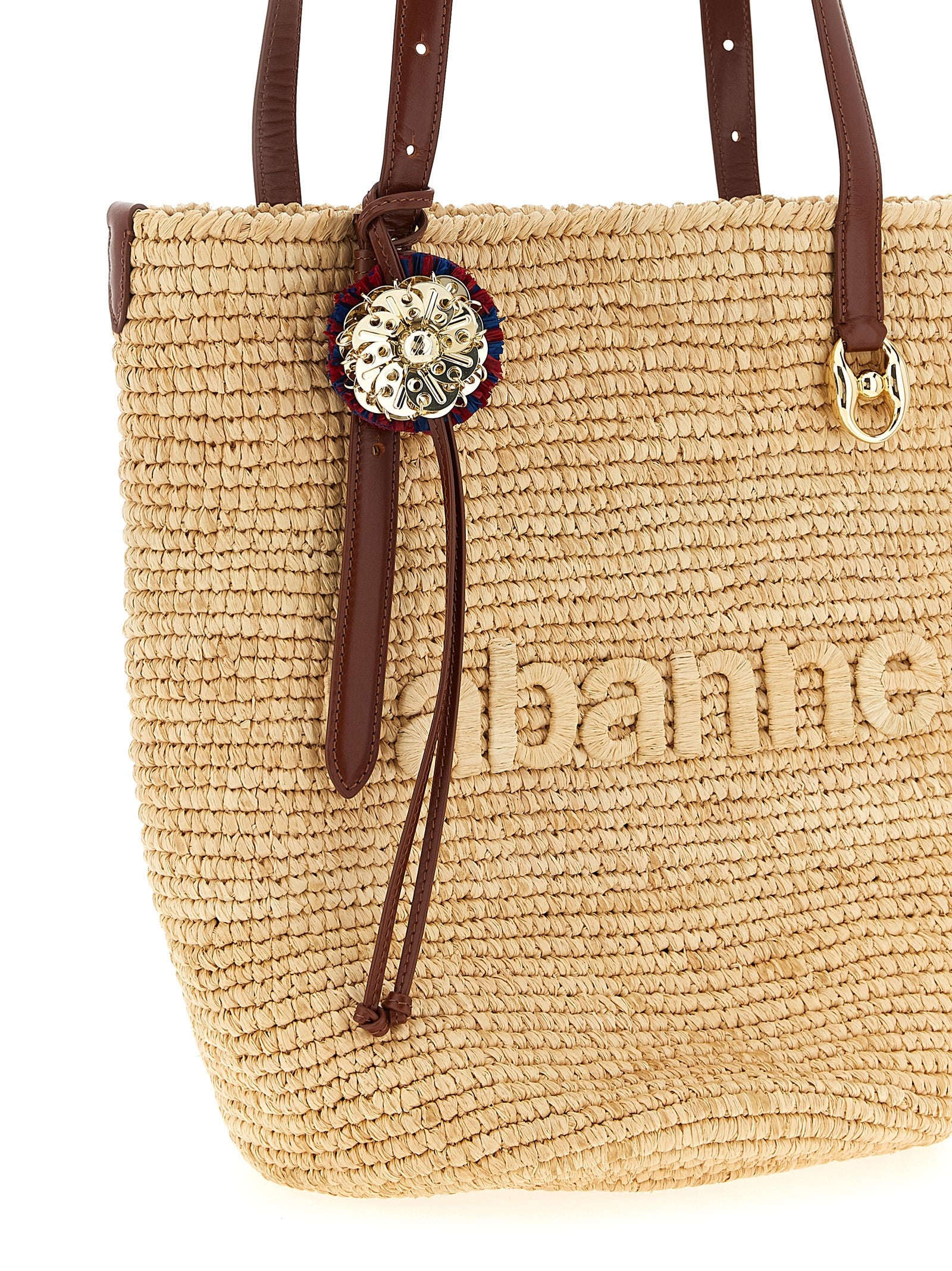 Paco Rabanne Natural Raffia Tote Bag Shopping Bag