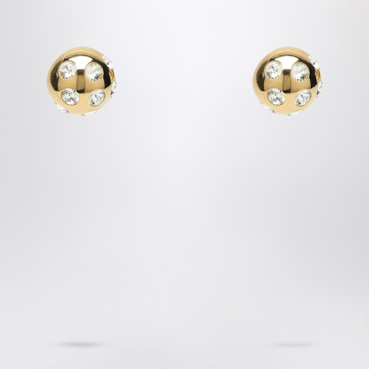 Boucles d'oreilles rondes carrées Jacquemus avec strass