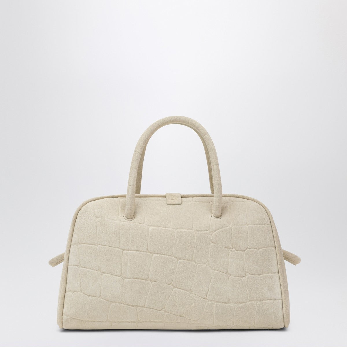JACQUEMUS Ivory crocodile effect leather travel bag