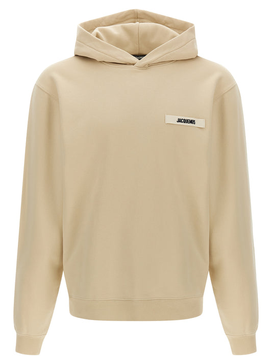 Jacquemus Le Hoodie Gros-grain Hoodie for Men — Beige