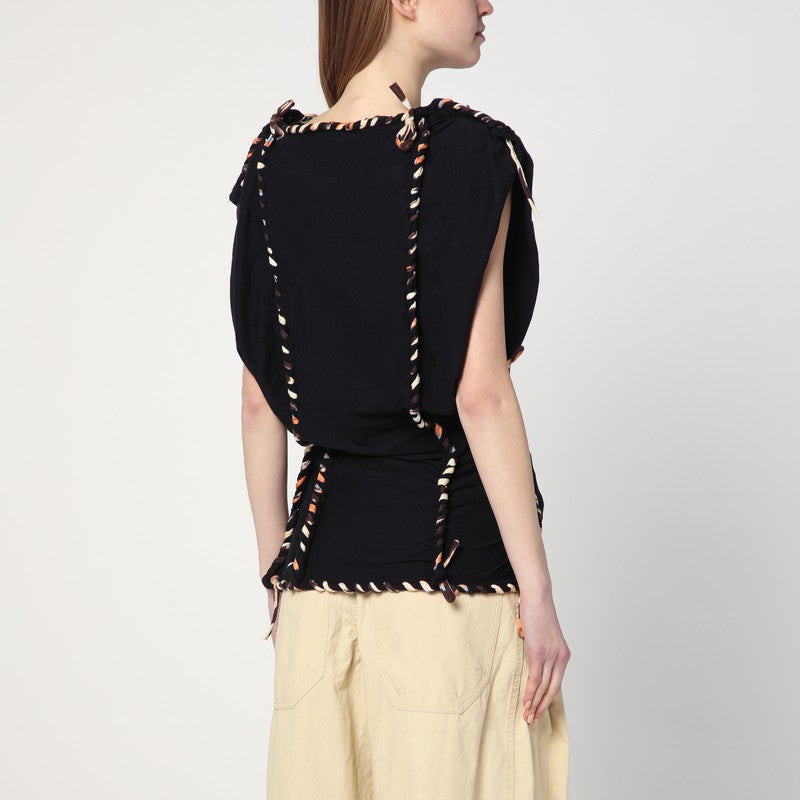 Isabel Marant Top Zohra black cotton