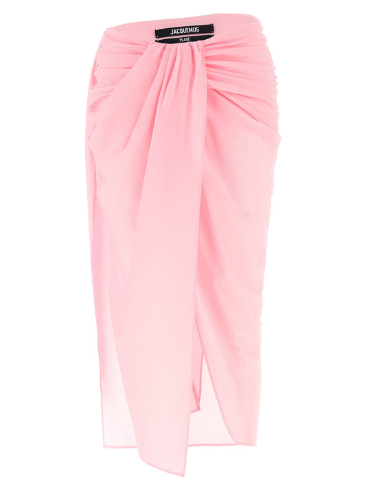 Jacquemus Le Jupe Paréo Skirt — Pink Midi Skirt