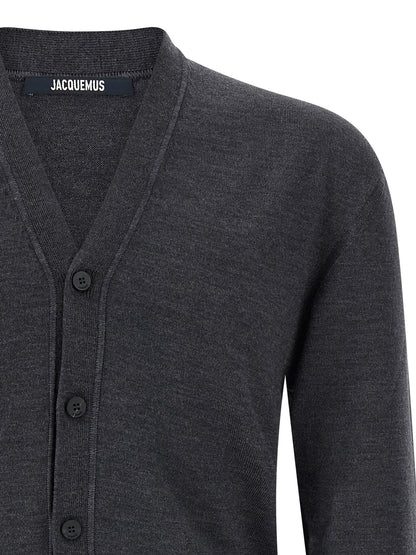 Jacquemus Knitwear - Le Cardigan Brodé | Gray Men’s