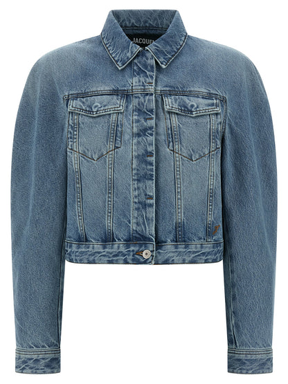 Jacquemus La Veste De-nimes Ovalo Jacket – Light Blue Denim
