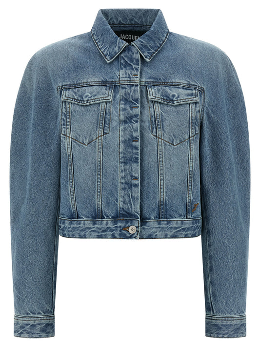 Jacquemus La Veste De-nimes Ovalo Jacket – Light Blue Denim