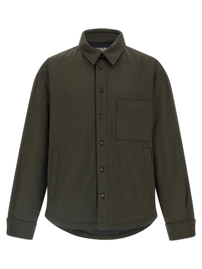 Jacquemus La Chemise Boulanger Overshirt Jacket — Green