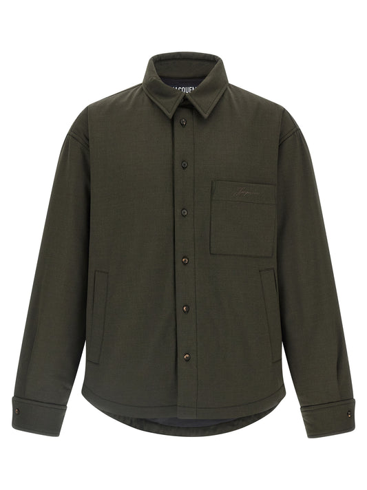 Jacquemus La Chemise Boulanger Overshirt Jacket — Green