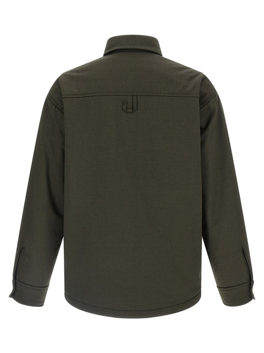 Jacquemus La Chemise Boulanger Overshirt Jacket — Green