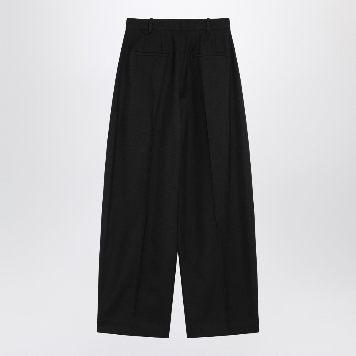 JACQUEMUS Black wide pleated trousers