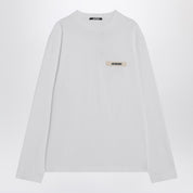T-shirt blanc à manches longues en coton Jacquemus